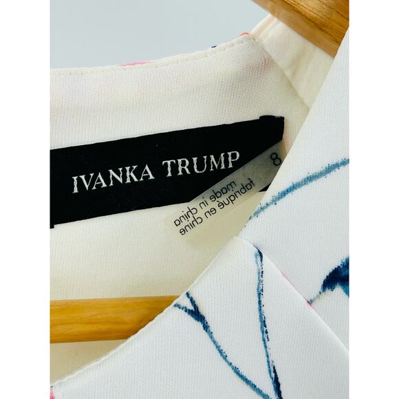 Ivanka Trump Floral Print Scuba Crepe‎ Fit-And-Flare Dress Women's Size 8** - Picture 10 of 10